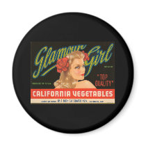 Glamour Girl California Vegetables Fridge Magnet