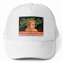 Glamour Girl California Vegetables Vintage Crate L Trucker Hats