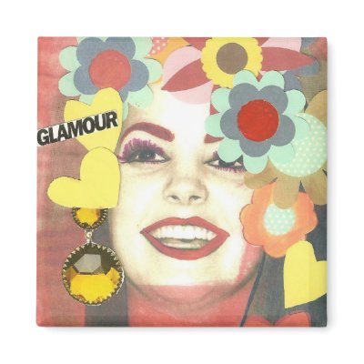 Glamour Girl Mixed Media Magnet by vougue