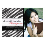 Glamour Girl Zebra & Jewel Graduation Announcement