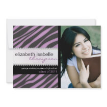 Glamour Girl Zebra & Jewel Graduation Announcement