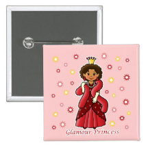 Glamour Princess Pinback Buttons