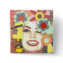 GLAMOUR VINTAGE FLOWER GIRL buttons