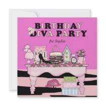 Glamourous Diva Birthday Party Invitation