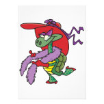 glamourous girly fashion turtle cartoon invites