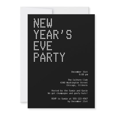 Glamourous lights modern black white party holiday invitation by FidesDesign