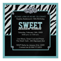 Glamourous Sweet Sixteen Birthday Party Invitation