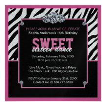 Glamourous Sweet Sixteen Birthday Party Invitation