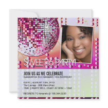 Glamourous Sweet Sixteen Disco Ball Invitation