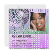 Glamourous Sweet Sixteen Disco Ball Invitation