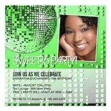 Glamourous Sweet Sixteen Disco Ball Invitation