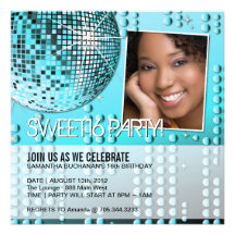 Glamourous Sweet Sixteen Disco Ball Invitation