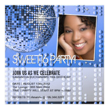 Glamourous Sweet Sixteen Disco Ball Invitation