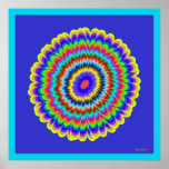 Glass Blossom on Blue Frame Poster