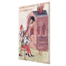 Glass blowers, from 'Tractatus de Herbis' Stretched Canvas Prints