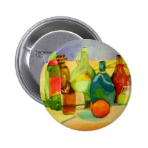 Glass Bottle Watercolor Buttons