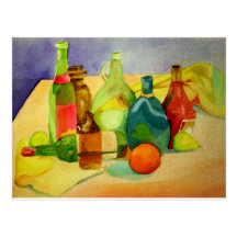 Glass Bottle Watercolor Postcards