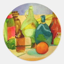 Glass Bottle Watercolor Stickers