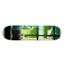 Glass Bottles on Windowsill Skate Board Decks