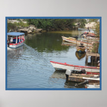 Glass Bottom, Fishing boats Negril Jamaica Canvas Posters