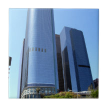 Glass Buildings On A Hill Tiles