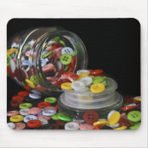 Glass Button Jar Mousemat Mouse Pad