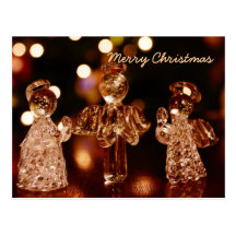 Glass Christmas Angels Postcard