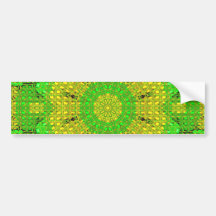 Glass Effect Mosaic Green/Yellow Bumper Sticker