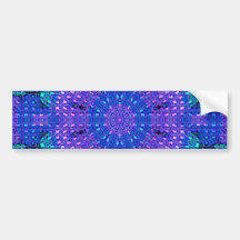 Glass Effect Mosaic Purple/Blue Bumper Stickers