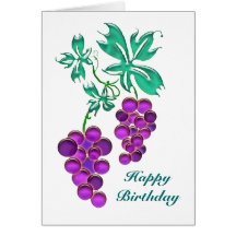 Glass Grapes Birthday Card