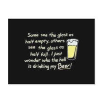 glass half empty post card