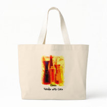 glass, handle with care tote bag