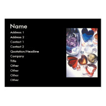 Glass Hearts Watercolor Business Card Template