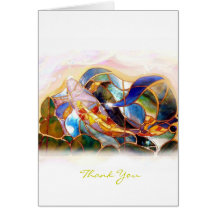 Glass Koi Fish Thank You Greeting Card vertical