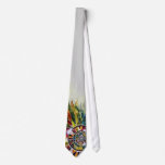 Glass Leaves Japanese Design White Wedding Tie