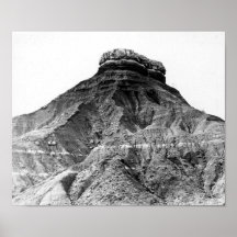 Glass Mountains, Oklahoma - B/W Poster