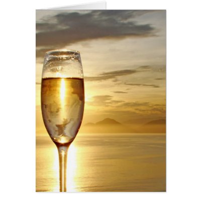 glass of champagne greeting cards by fabiofersa