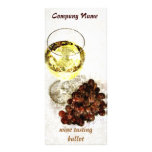 Glass of White wine and grapes wine tasting ballot Rack Card Template