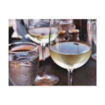 Glass Of White Wine Postcard