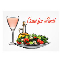 Glass of Wine & a Salad Lunch Personalized Announcements