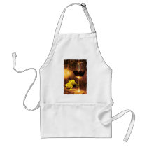 Glass of Wine & Green Grapes in Candlelight Aprons