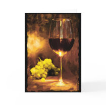 Glass of Wine & Green Grapes in Candlelight