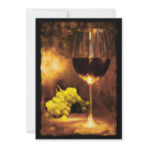Glass of Wine & Green Grapes in Candlelight