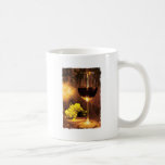 Glass of Wine & Green Grapes in Candlelight Mug