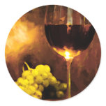 Glass of Wine & Green Grapes in Candlelight