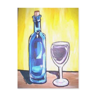 glass of wine postcard by morganna1479