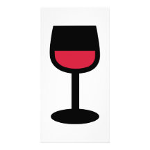 Glass red wine photo greeting card