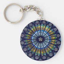 Glass Rose Window Keychain