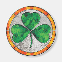 Glass Shamrock Fridge Magnet