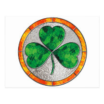 Glass Shamrock Post Cards